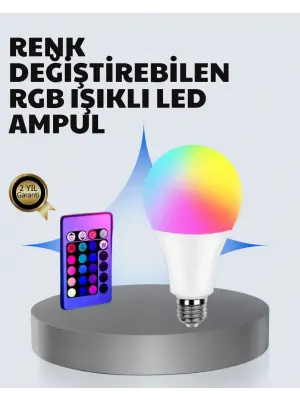 A Kalite 2025 Rgb Led Ampul Uzaktan Kumandalı 16 Renkli Lamba