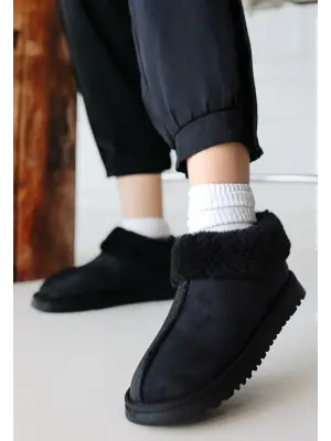 Zarif Siyah Süet Bot