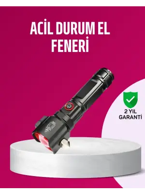 Acil Durum El Feneri Çekiç Ve Pusula Özellikli Güçlü Işık