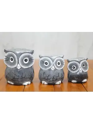 Ahşap 3lü Baykuş Seti Model 2