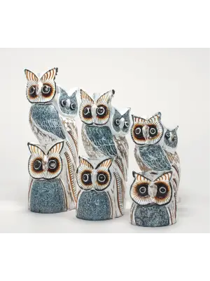 Ahşap 3lü Baykuş Seti Model 6