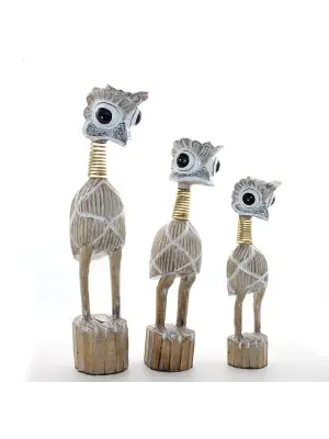 Ahşap 3lü Emu Kuşu Seti