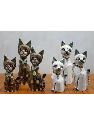 Ahşap 3lü Kedi Seti 30 Cm Okas:2