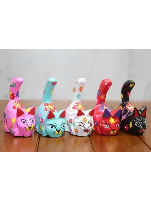 Ahşap 5li Kedi Seti Polos:11