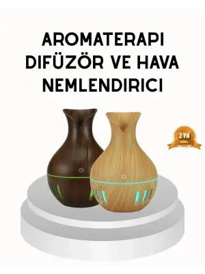 Ahşap Desenli 130 Ml Aromaterapi Difüzör Sessiz Ve Usb Bağlantılı