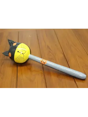Ahşap Kedili Batman Marakas Tekli Polos:25