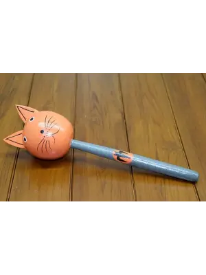 Ahşap Kedili Marakas Tekli Polos:28