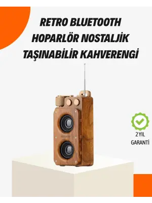 Ahşap Tarzı Kablosuz Hoparlör 5w Güçlü Bass Tf Usb Aux