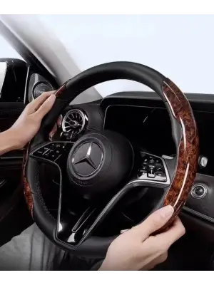 Ahşap Tasarımlı Direksiyon Simidi Koruma Kılıfı 2 Li