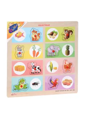 Omarı Doğa Temalı Ahşap Tutmalı Eşleştirme Oyunu