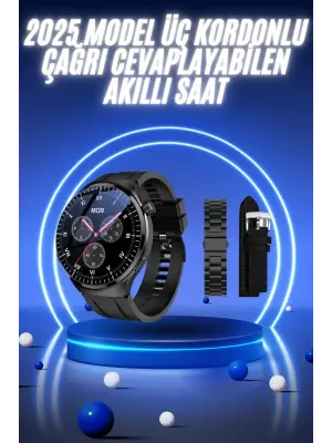 Akıllı Saat Yeni Nesil Üç Kordonlu Nabız Ölçer Çağrı Cevaplama