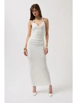 Aksesuar Detay Maxi Elbise