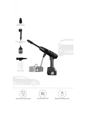 Akülü Şarjlı Yüksek Basınçlı Oto Araba Bahçe Yıkama,temizleme Su Sı