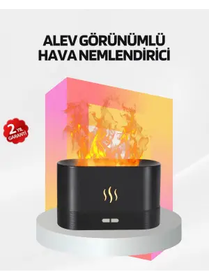 Alev Görünümlü Hava Nemlendirici Kumandalı Led Işıklı Aromatik Difüzör