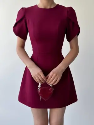 Omarı İnci Detaylı Fiyonk Elbise Modası