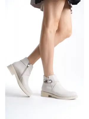 Modern Fermuarlı Topuklu Bayan Bot