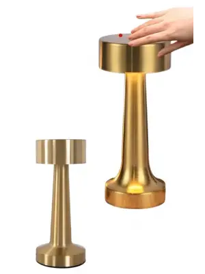 Altın Rengi Masa Ve Gece Lambası Dokunmatik Şarjlı Masa Lambası
