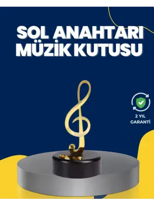 Altın Sol Anahtarı Müzik Kutusu Döner Mekanizmalı
