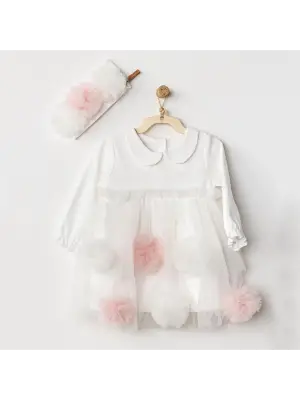 Andywawa AC24500 Dress Band Petit Love Elbise Takım Ekru