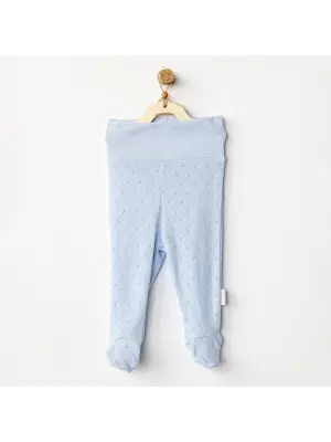Omarı Yumuşacık Jacquard Desenli Bebek Pantolon Blue