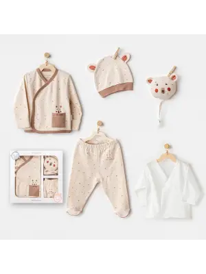 Omarı Adventurous Bear 5Li Hastane Çıkış Seti - Bej