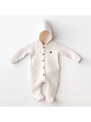 Omarı Yumuşak Bebe Tulumu Ekru Rengi