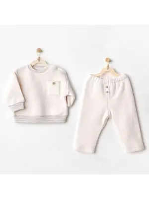 Andywawa AC25158 Soft 2Li Bebe Takım Ekru