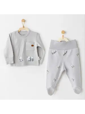 Andywawa AC26024 Keep Smiling 2li Zıbın Takım Grey