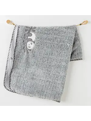 Andywawa AC26033 Keep Smiling Welsoft Battaniye 90x85 Grey