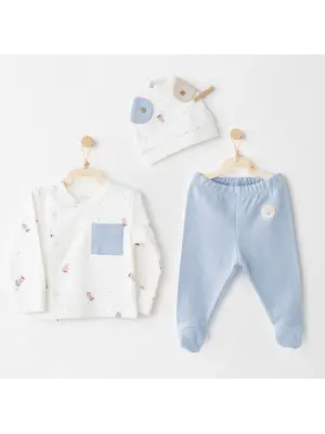 Andywawa AC26073 Hat Set Rainbow 3lü Zıbın Takım Blue