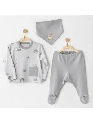 Andywawa AC26103 Hello Autumn 3lü Zıbın Takım Grey