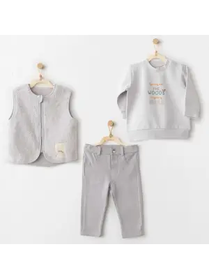 Andywawa AC26111 Hello Autumn 3lü Takım Grey