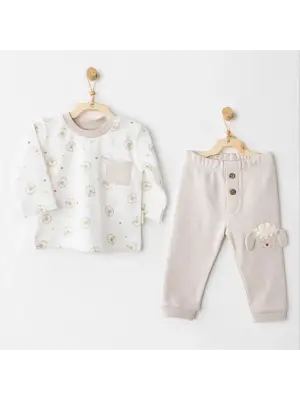 Andywawa AC26155 Tinny S Sheeps 2li Takım Beige