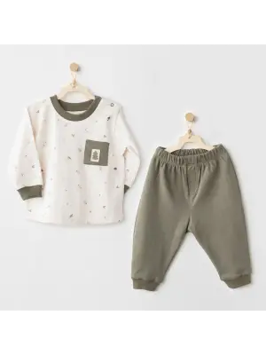 Andywawa AC26186 My 1 St Wardrobe 2li Takım Ecru Green