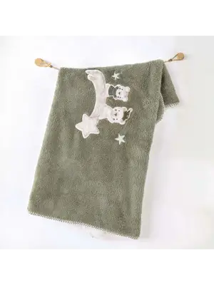 Omarı Yumuşak Dokunuşlu 90x85 Yeşil Wardrobe Battaniye