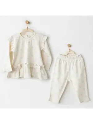 Andywawa Ac26256 Baby Bow Bliss 2li Takım Ekru