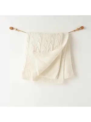 Andywawa AC26340 Triko Battaniye Ekru