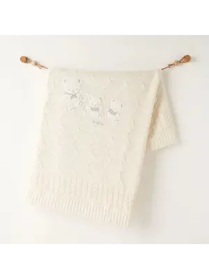 Omarı Yumuşak Triko Battaniye 85x100 Ekru