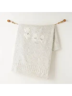 Omarı Sıcacık Triko Battaniye 85x100 Gri Melanj