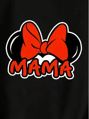 Anneler Günü Baskılı T-shirt - Siyah