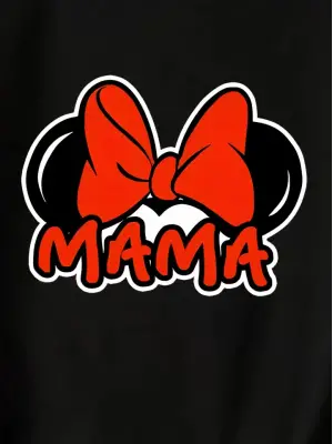 Omarı Anneler Günü Temalı Siyah Baskılı T-shirt