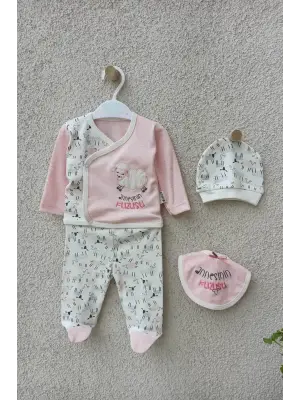 Annesinin Kuzusu Şapkalı Eldivenli 5li Kız Zıbın Seti