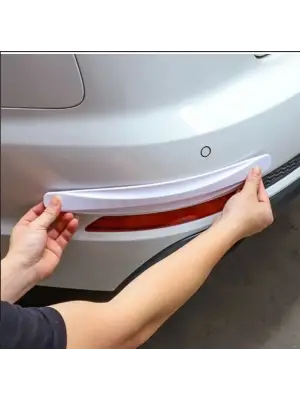 Araba Tampon Koruyucu Karbon Desenli Beyaz