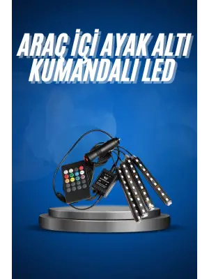 Araç İçi Ayak Altı Led 12 Led Işık Sese Müziğe Duyarlı Rgb Işıklı Aydınlatma Seti