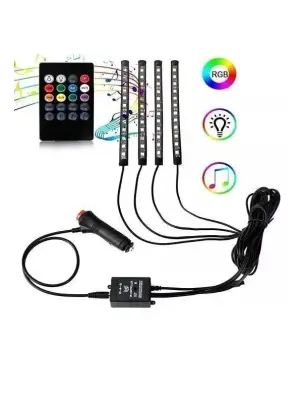Araç İçi Ayak Altı Sese Duyarlı Şerit Led 4lü Set