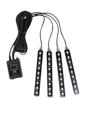 Araç Içi Aydınlatma Kumandalı 12 Led Ayak Altı Led Ambiyans Işığı Sese Duyarlı Kumandalı