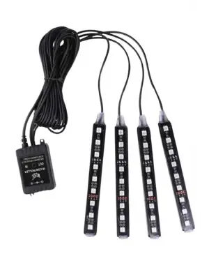 Araç Içi Aydınlatma Kumandalı 12 Led Ayak Altı Led Ambiyans Işığı Sese Duyarlı Kumandalı