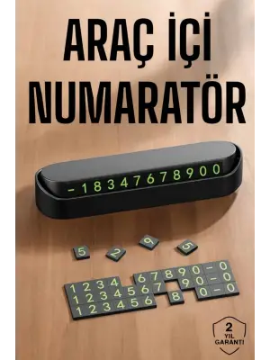 Araç İçi Numaratör Numaralık Torpido Üstü Açılır Kapanır Telefon Numarası Bırakma