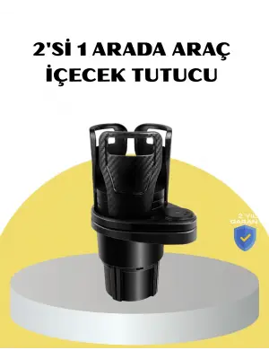 Araç İkili Bardak Tutucu Ayarlanabilir Genişlik 360° Döner Sistem