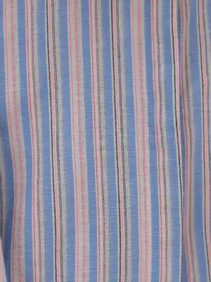 Omarı Mavi Oversize Gömlek Kabartma Çizgilerle Tasarım